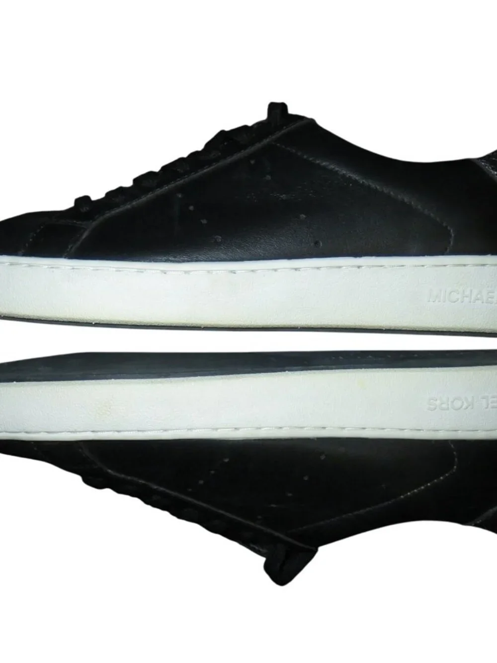 Michael Kors MK City Irving Lace Up Black & White Leather Sneakers Kicks 8.5 - Picture 5 of 8